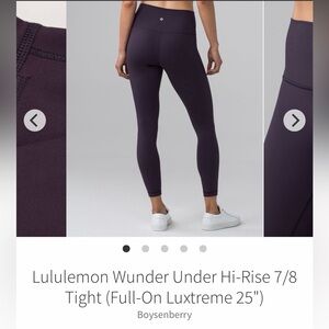 Lululemon Wunder Under Hi-Rise 7/8 Tights 25”